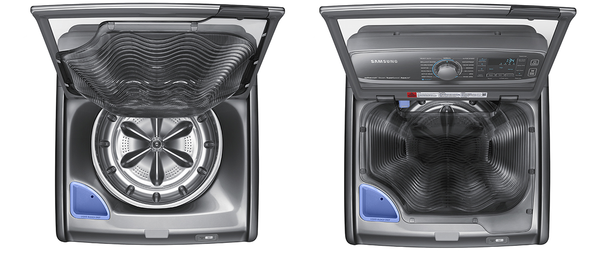 Samsung assists the laundry by soaking and scrubbing before a wash