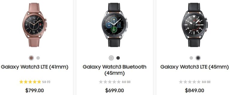 samsung watch size comparison