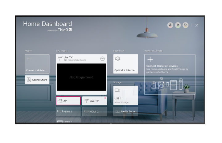 WebOS dashboard