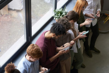 Group on their phones