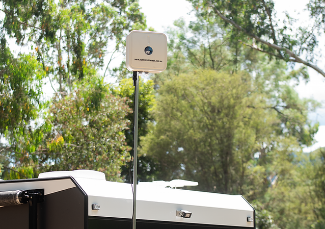 Directional antenna on top of camper