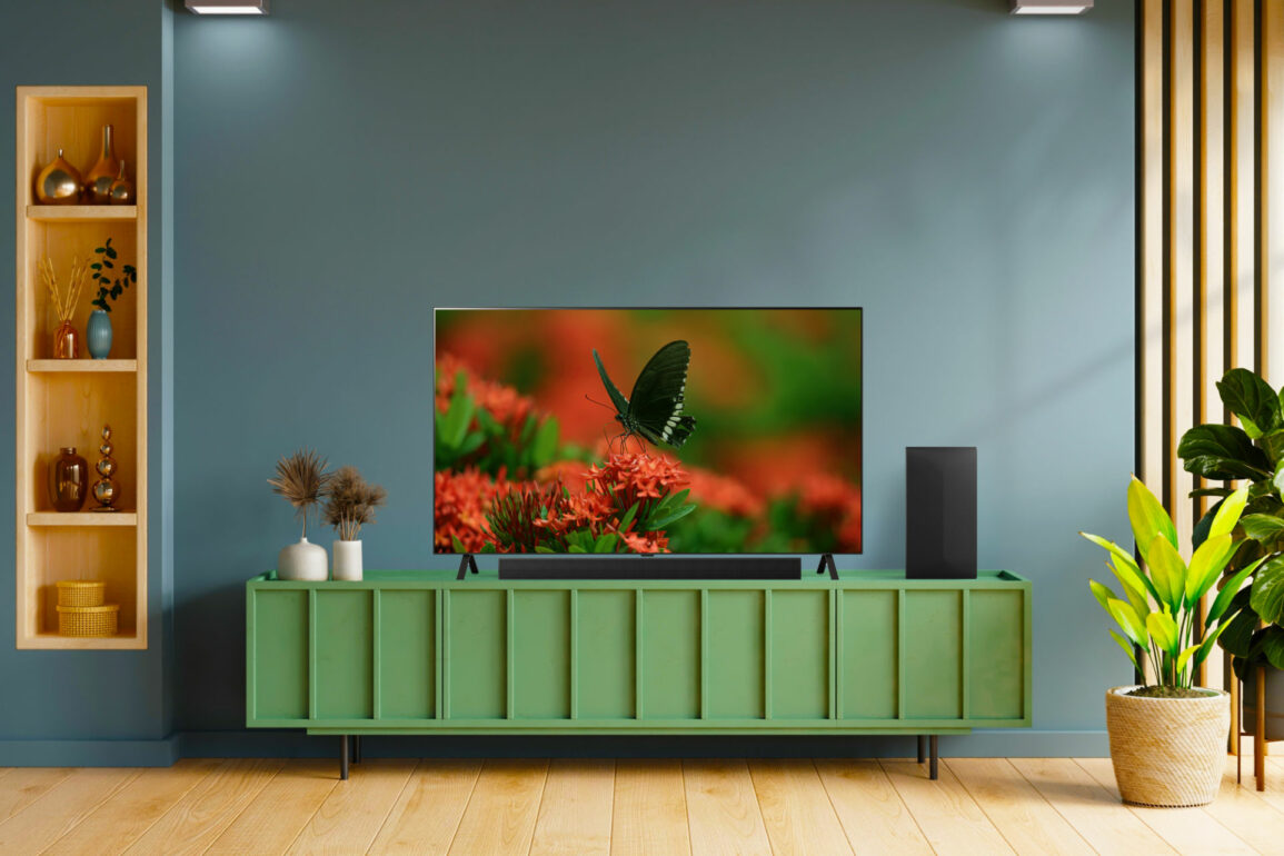 LG OLED M4 TV cuts living room cables via a big black box